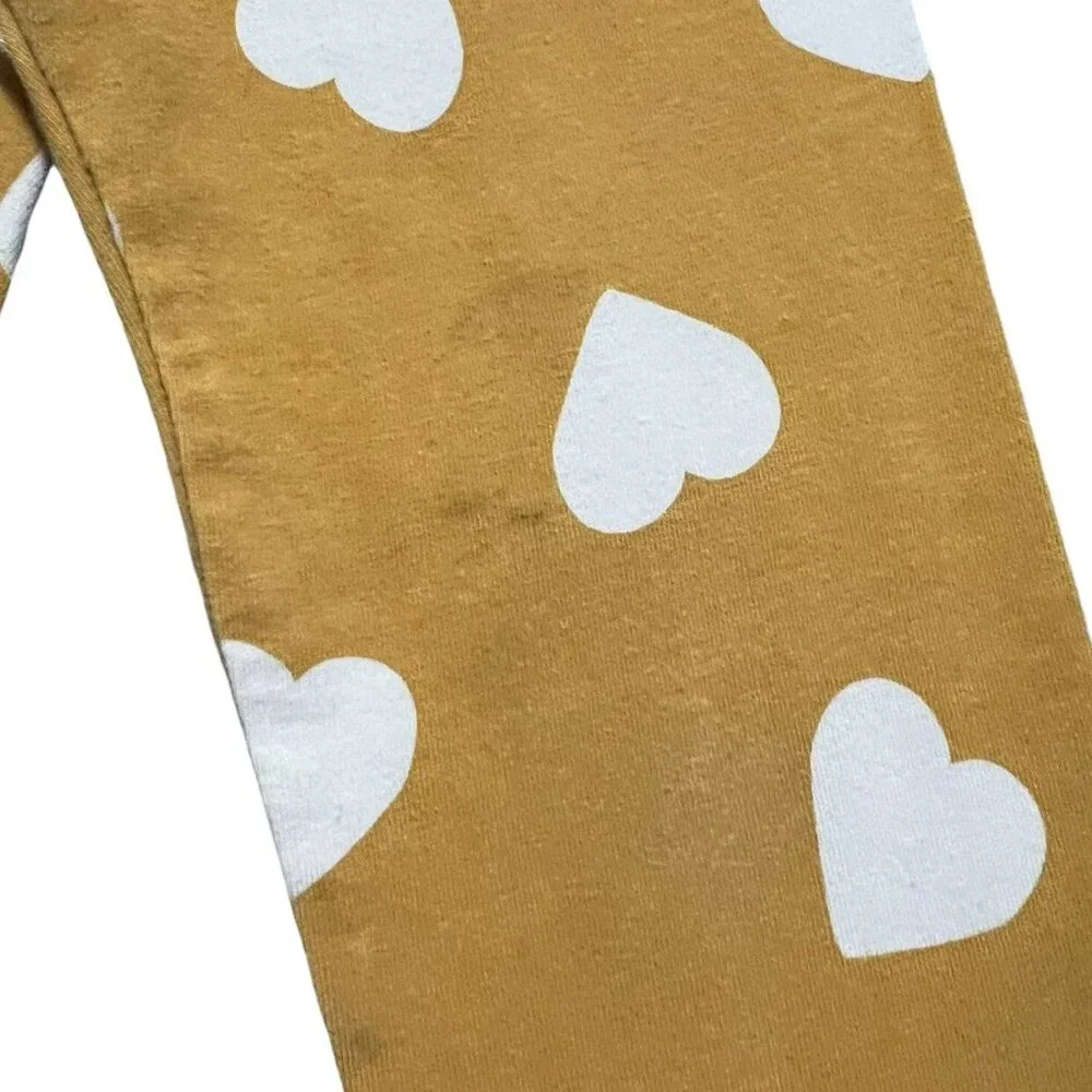 Old Navy 4T Mustard Heart Leggings